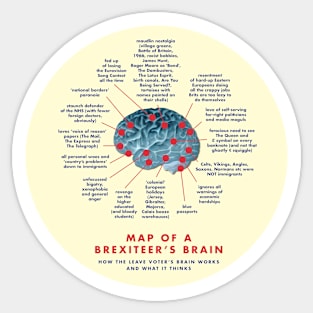 THE BREXIT BRAIN MAP - MAP OF A BREXITEER'S BRAIN Sticker